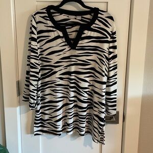 Zebra Print Long Sleeve Women's Top
